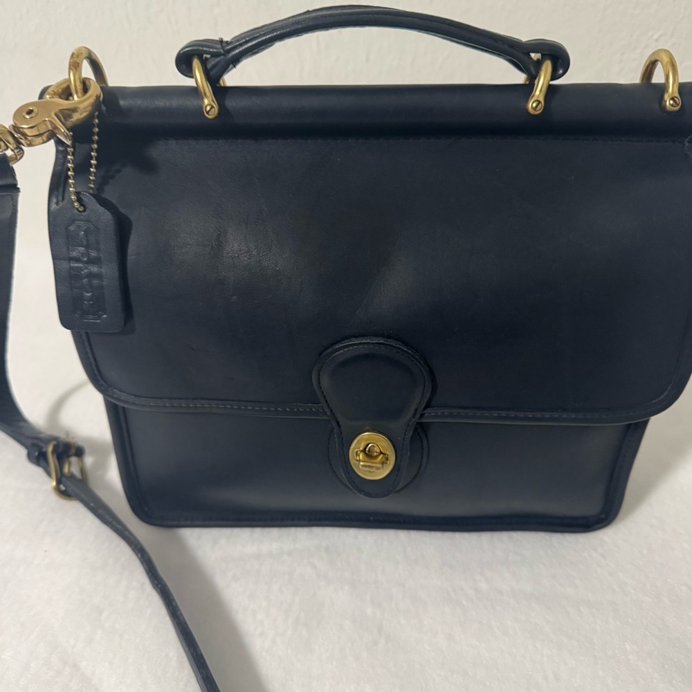Coach Willis Authentic Vintage 9927 Dark Navy Blue Purse Crossbody EUC - Picture 3 of 12